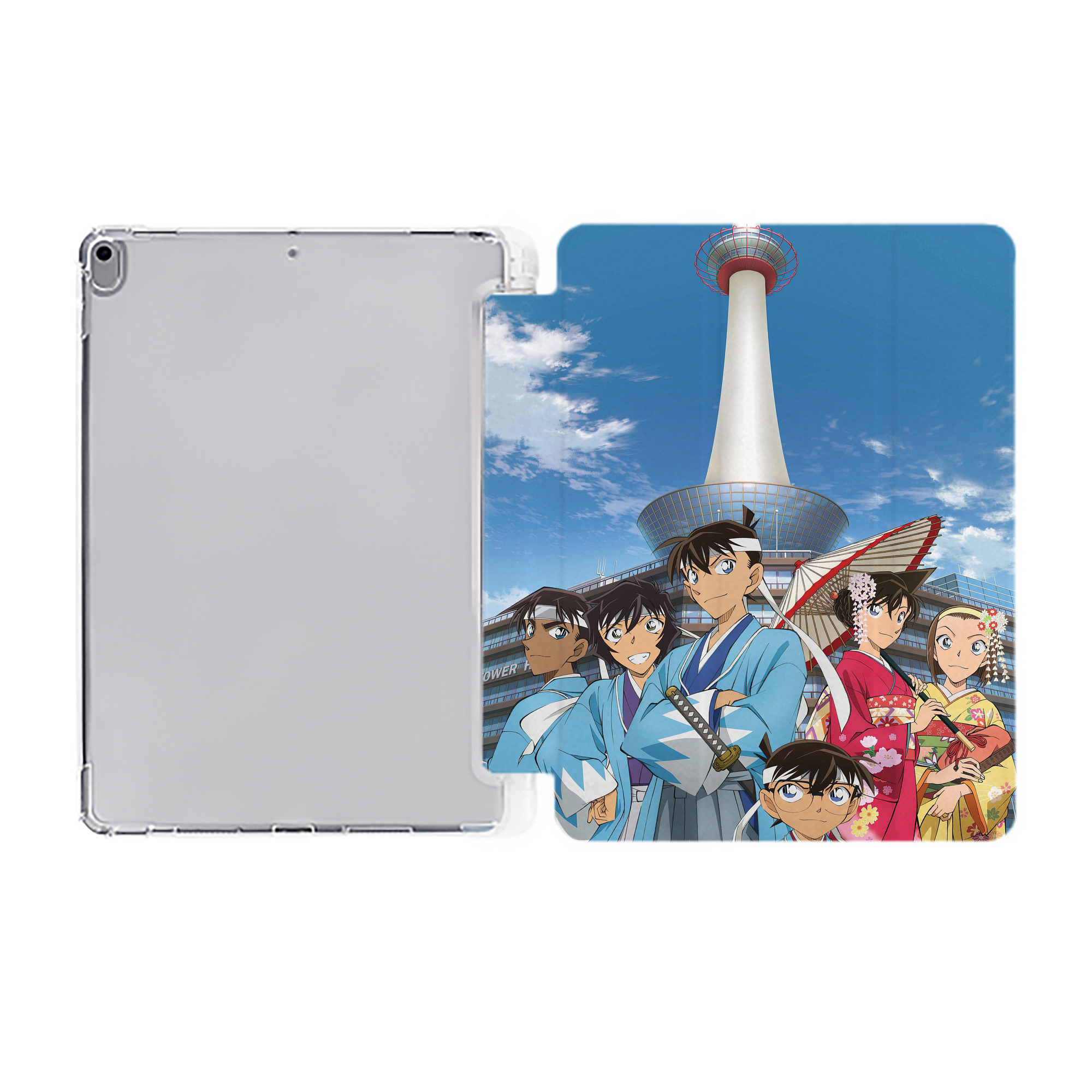 （画像用） 名探偵コナン Detective Conan IPad ケース ペン収納付き 三つ折りスタンド PUレザー×シリコン 対応機種9.5/10.5/10.9インチ